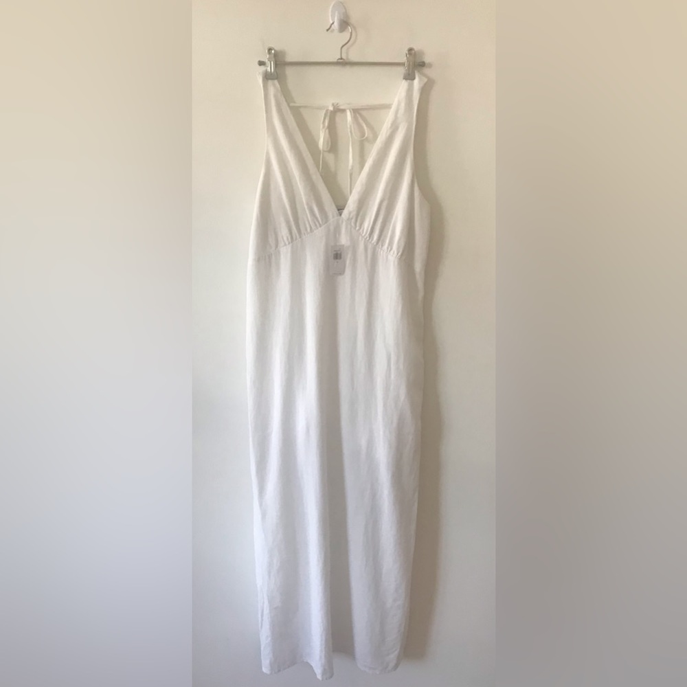 Old Navy White V-Neck Maxi Dress.